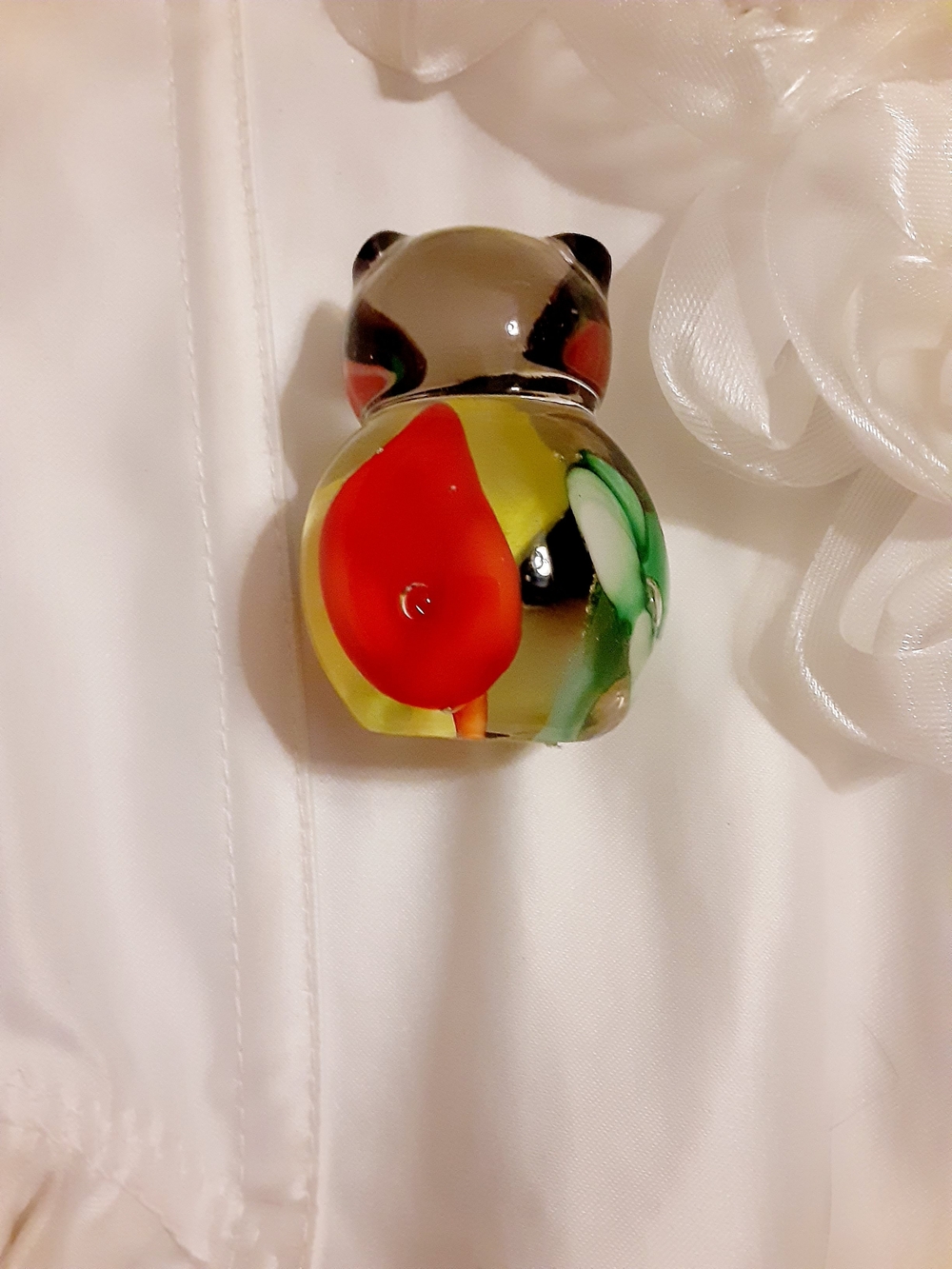 Vintage Glass Crystal Panda Figurine Paperweight - Picture 4 of 6